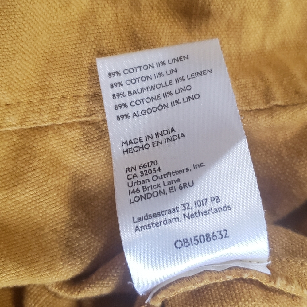 Anthropologie Pilcro Summer Linen Cotton Mini Dress Gold Yellow Size XS - Picture 7 of 11